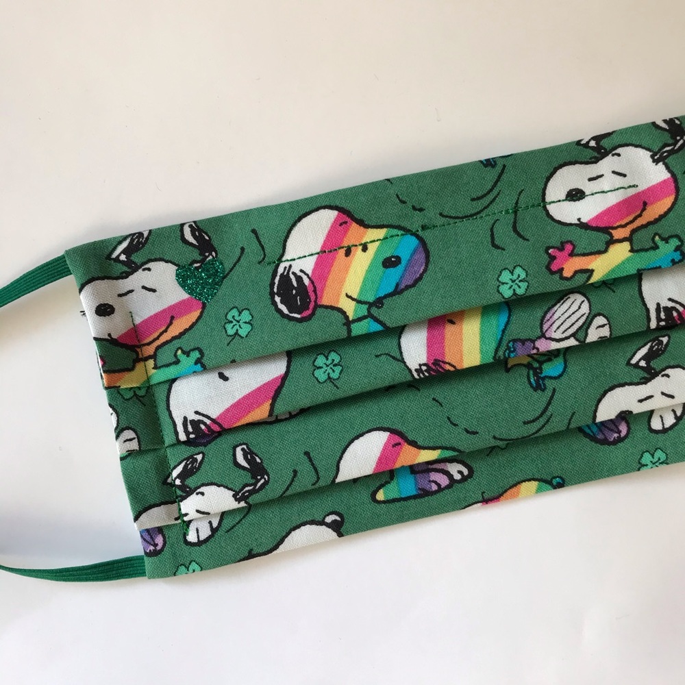 NWT - Handmade Adult Cloth Mask Snoopy Rainbow
